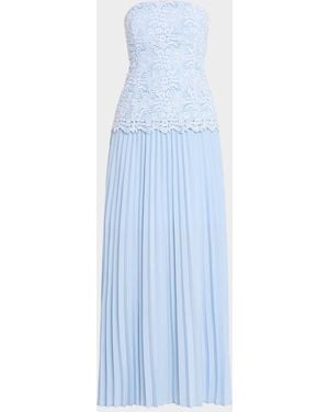 Generation Love Cody Pleated Lace Strapless Dress - Blue