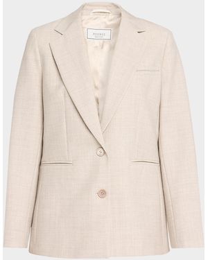 Peserico Single-Breasted Houndstooth Jacket - Natural