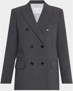Maria McManus Billiet Pinstripe Double-Breasted Blazer - Blue