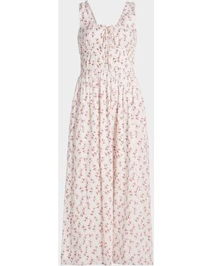 Rails Jordie Floral Cotton A-Line Midi Dress - Pink