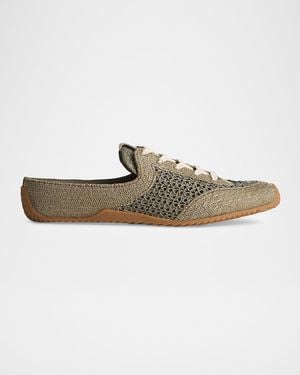 Rag & Bone Retro Runner Raffia Sneaker Mules - Multicolor
