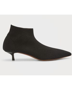 Neous Idra Pointed Goatskin Kitten-Heel Booties - Black