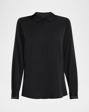Kobi Halperin Devin Shimmer Embroidered Blouse - Black