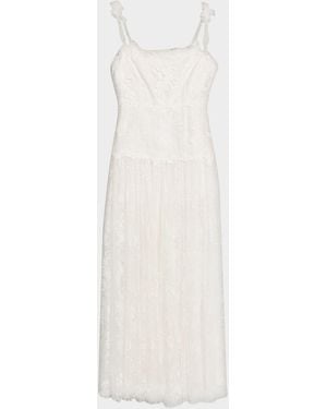 Kobi Halperin Ana Sleeveless Square-Neck Lace Maxi Dress - White