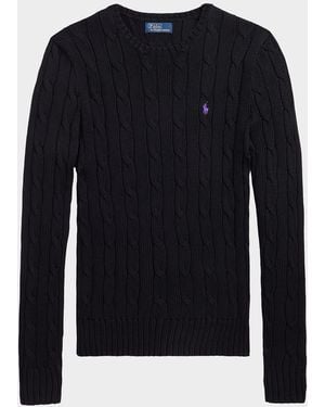 Polo Ralph Lauren Julianna Cable-Knit Pima Cotton Sweater - Blue