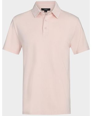 Vince Garment-Dyed Polo Shirt - Pink