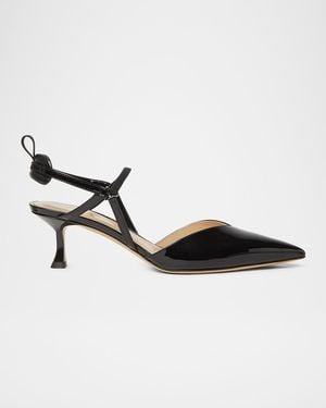 Fendi 55Mm Vernice Patent Leather Slingback Pumps - Black