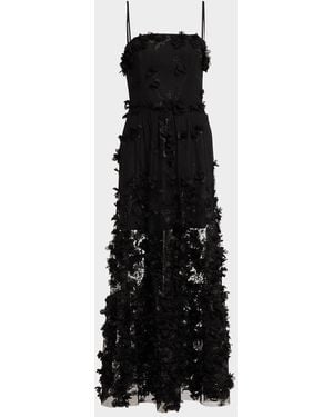 HELSI Audrey Embroidered Floral Applique Midi Dress - Natural