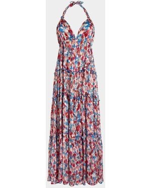 Vilebrequin Floral Halter Maxi Dress - Purple