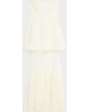 Jonathan Simkhai Marella Strapless Bustier Sheer Midi Dress - Natural