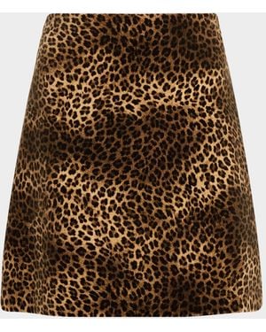 Weekend by Maxmara Leopard-Print Cotton Mini Skirt - Brown