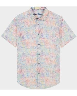 Robert Graham Passport Short-Sleeve Shirt - White
