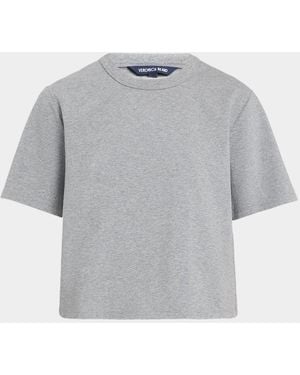 Veronica Beard Sebastian Short-Sleeve Boxy Tee - Gray