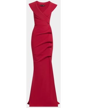 La Petite Robe Di Chiara Boni Sleeveless Ruffle Mermaid Gown - Red
