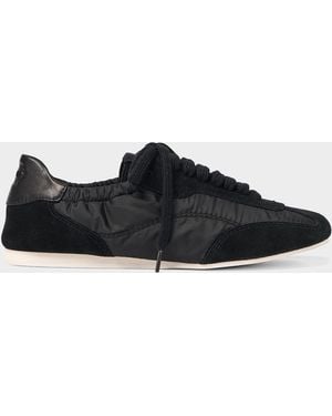 Jonathan Simkhai Georgie Nylon And Suede Low-Top Sneakers - Black