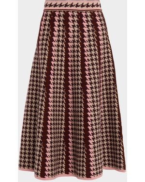 Cara Cara Lyssia Houndstooth Jacquard Midi Skirt - Multicolor