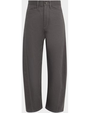 Maria McManus Cropped Bow-Leg Jeans - Gray