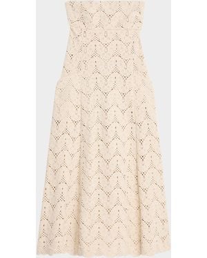 JBQ Alegra Open-Knit Strapless Maxi Dress - Natural