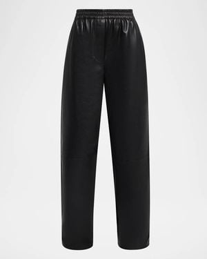 Jonathan Simkhai Corrine Leather Pull-On Pants - Black