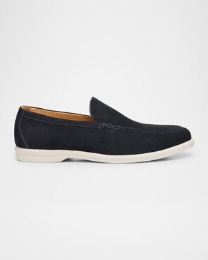 Peter Millar Excursionist Nubuck Venetian Loafers - Blue