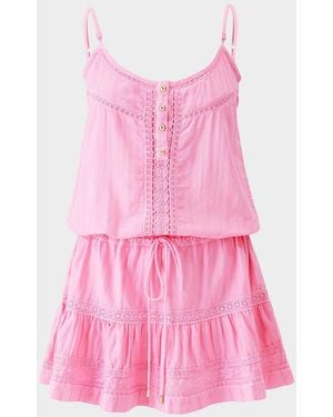 Melissa Odabash Kelly Embroidered Mini Dress - Pink