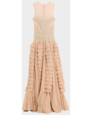 Ulla Johnson Orla Crochet Tulle Dress - Natural