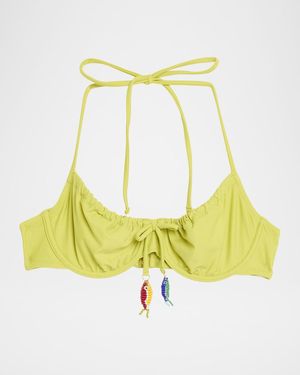 Solid & Striped The Lolita Halter Bikini Top - Yellow
