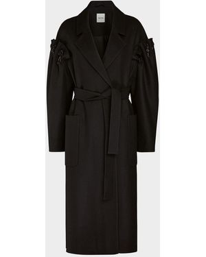 Ak Studio Zaria Embellished Wool Maxi Coat - Black
