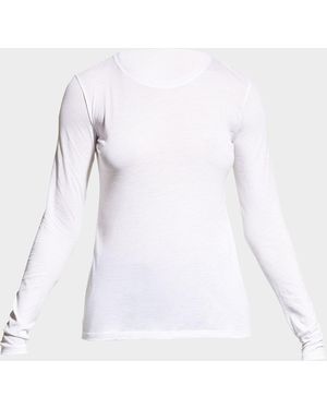Vince Essential Long-sleeve Crewneck Tee - White
