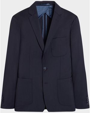 Bugatchi Apos;S Solid Wool Two-Button Blazer - Blue