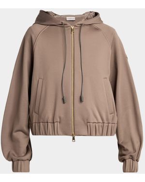 Moncler Technical Fleece Zip-Up Cardigan - Brown