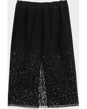 Maria McManus Lace Ruched Midi Skirt - Black