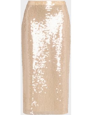 Tanya Taylor Kiah Sequined Midi Skirt - Blue