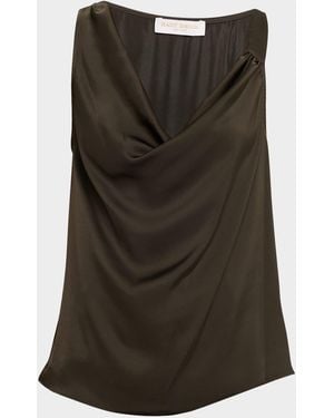 Ramy Brook Zoe Draped Satin Blouse - Green