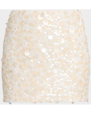 JBQ Adrienne Sequined Mini Skirt - Natural