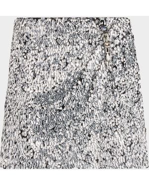 Area Crystal Cluster Mini Skirt - Gray