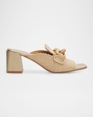 Pedro Garcia 55Mm Umita Moore Moc Jute Midi Mules - Natural