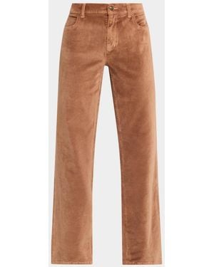 Kobi Halperin Ruby Straight-Leg Stretch Cotton Pants - Brown