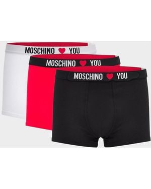 Moschino Apos;S My Valentine Stretch-Jersey Variety Boxer Briefs 3-Pack - Red
