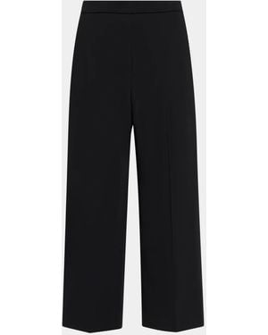 Theory Cropped Wide-Leg Pull-On Pants - Black