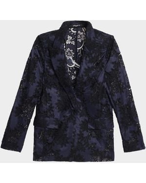 Emanuel Ungaro Cornelia Lace-Inset Jacket - Blue