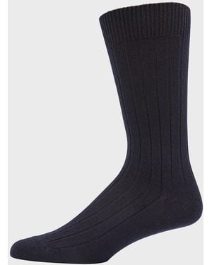 Bresciani Apos;S Cashmere Mid-Calf Socks - Blue