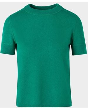 Akris Cashmere Short Sleeve Knit Sweater - Green