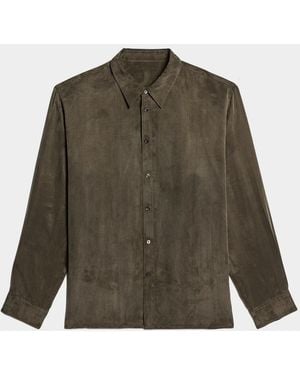 Helmut Lang Apos;S Fluid Lyocell And Viscose Button-Down Shirt - Green