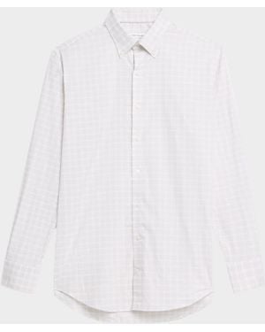 Peter Millar Apos;S Douglas Crown Lite Cotton-Stretch Plaid Sport Shirt - White