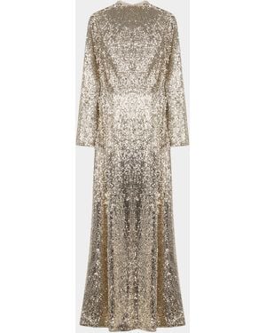 Jonathan Simkhai Beatrice Sequined Long-Sleeve Gown - Natural