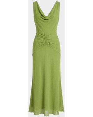 Nicholas Calia Ruched Cowl-Neck Maxi Dress - Green