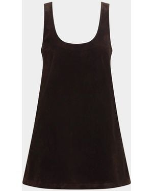 Joe & apos;s Jeans The Scoopneck Faux-Suede Mini Dress - Black