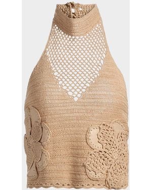 Ramy Brook Celeste Open-Knit Cotton Top - Natural