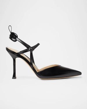 Fendi 95Mm Vitello Patent Leather Slingback Pumps - Black